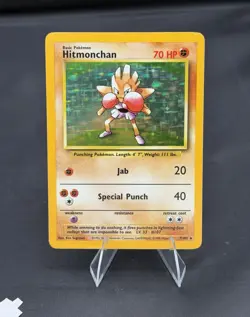 Pokemon tcg Hitmonchan Base Set Holo Rare 7/102 English 70 HP - Image 1