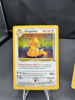 Pokemon TCG Fossil Dragonite 4/62 holo LP and dragonite 19/62 non holo MP - Image 2