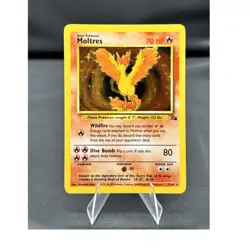 Pokemon TCG Fossil Moltres 12/62 Holo Rare Unlimited 1999 English 70 HP - Image 1