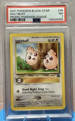 2001 Igglybuff 36 Black Star Promo Vintage PSA 7 Pokemon TCG - Image 1