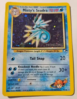 Pokemon Card - TCG Misty's Seadra Holo Pre-Release Promo Card #9/132 - Image 1