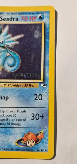 Pokemon Card - TCG Misty's Seadra Holo Pre-Release Promo Card #9/132 - Image 3