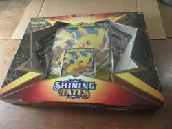 Pokemon Shining Fates Collection Pikachu V box 4 booster packs foil promo card - Image 1