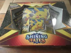 Pokemon Shining Fates Collection Pikachu V box 4 booster packs foil promo card - Image 3