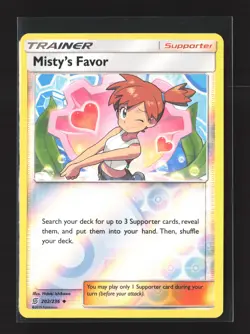 Pokemon SM - Unified Minds #202/236 Uncommon,Reverse Holo Misty's Favor - Image 1