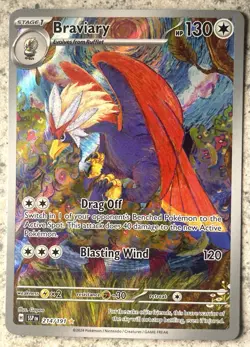 Pokemon TCG Braviary Illustration Rare Card 214/191 SSP Surging Sparks Mint - Image 1