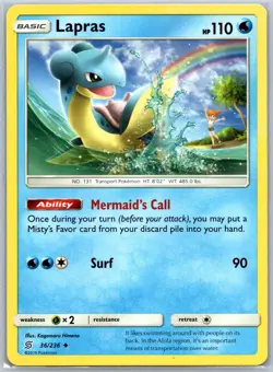 Lapras SM - Unified Minds 36/236 LP Pokemon Card - Image 1