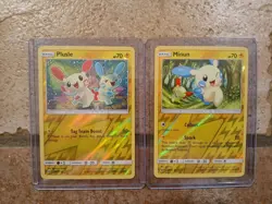 Pokemon TCG Plusle 33/73 & Minun 34/73 Reverse Holos Tomokazu Komiya - Image 1