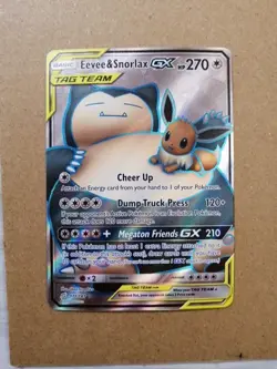 Eevee & Snorlax GX - 171/181 - Full Art Ultra Rare LP, English Pokemon Team Up - Image 1