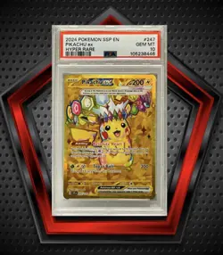 Pikachu ex *PSA 10* 2024 Pokemon SSP EN Hyper Rare #247 GEM MINT - Image 1