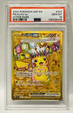 Pikachu ex *PSA 10* 2024 Pokemon SSP EN Hyper Rare #247 GEM MINT - Image 2