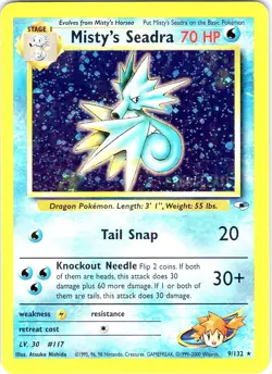 Misty's Seadra (Prerelease) 009/132 Holo Promo WoTC Promo Pokemon Holo Near Mint - Image 1