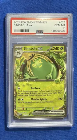 2024 POKEMON TWM EN #23 SINISTCHA EX PSA 10 TWILIGHT MASQUERADE - Image 1