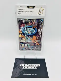 PCA 9,5 Carte Pokemon Carapuce AR 148/142 SCR EV7 Couronne Stellaire Secrete - Image 1