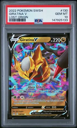 2022 POKEMON SWORD & SHIELD LOST ORIGIN #130 GIRATINA V PSA 10 - Image 1