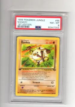 1999 POKEMON JUNGLE 1ST EDITION #55 MANKEY PSA 8 Near Mint NM-MT - Image 1