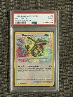 Pokemon Rayquaza Amazing Rare Card 138/185 Vivid Voltage PSA 9 Mint - Image 1
