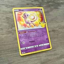 Mew Holo Rare Celebrations 011/025 New TCG Card Sword & Shield Foil 2021 TCG - Image 3