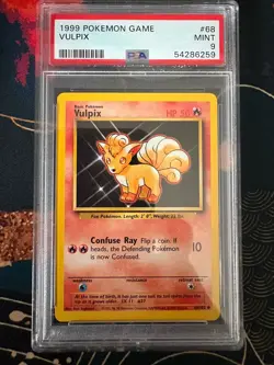 Pokemon Vulpix Base Set Unlimited PSA 9 68/102 1999 English Regular - Image 1