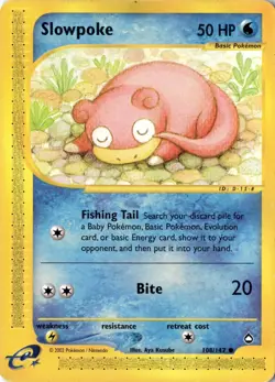 Slowpoke 108/147 - Aquapolis - Pokemon - MP - Image 1