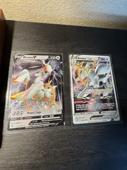 Pokemon TCG Arceus V 122/173 & Arceus Vstar 123/173 Metal Cards Near Mint - Image 1