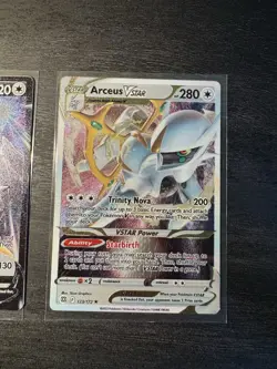 Pokemon TCG Arceus V 122/173 & Arceus Vstar 123/173 Metal Cards Near Mint - Image 2