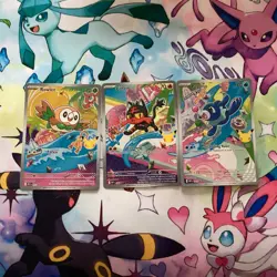 Pokemon Rowlet, Litten, Popplio First Partner Illustration 3 Card Lot - Series 1 - Image 1