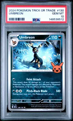 2024 POKEMON TRICK OR TRADE #130 UMBREON PSA 10 - Image 1