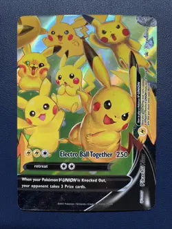 1x Pikachu V-Union ⭐ SWSH142 Holo Promo Sword & Shield Promo Pokemon NM - Image 1