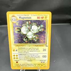 Pokemon Magneton Holo Rare Fossil 11/62 80 HP English 1999 TCG - Image 1
