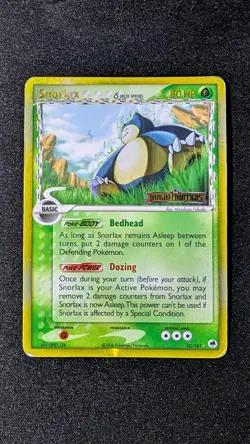 Pokemon TCG Snorlax Dragon Frontiers Delta Species 10/101 Reverse Holo Stamped - Image 1
