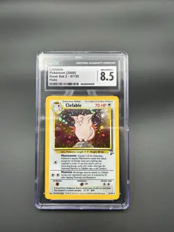 2000 Pokemon TCG Clefable 5/130 Base Set 2 Holo NM/MINT+ CGC 8.5 - Image 1