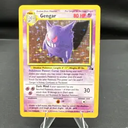 Pokemon TCG Gengar Fossil Holo Rare 5/62 English 1999 - Image 1