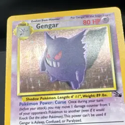 Pokemon TCG Gengar Fossil Holo Rare 5/62 English 1999 - Image 2