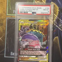 Naganadel & Guzzlord GX Cosmic Eclipse 158/236 Pokemon PSA 8 - Image 1