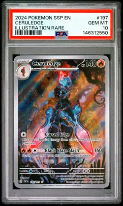 2024 POKEMON SSP EN-SURGING SPARKS ILLUSTRATION RARE #197 CERULEDGE PSA 10 - Image 1
