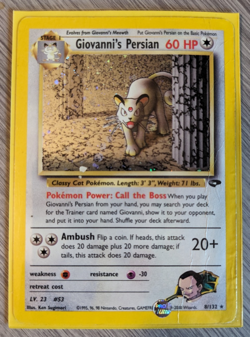 Pokemon Giovanni's (Holo) Persian 8/132 Gym Challenge (DAMAGED) - Image 1