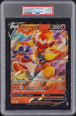 PSA 10 JUMBO INFERNAPE V 2022 POKEMON SWSH BLACK STAR PROMO #252 INFERNAPE V BOX - Image 1