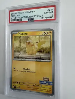 Pokemon TCG Graded card Pikachu - 214 Illustration Contest 2024 Promo PSA 8 - Image 2