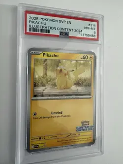 Pokemon TCG Graded card Pikachu - 214 Illustration Contest 2024 Promo PSA 8 - Image 3
