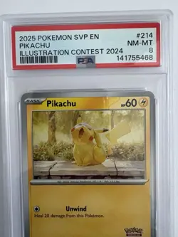Pokemon TCG Graded card Pikachu - 214 Illustration Contest 2024 Promo PSA 8 - Image 4