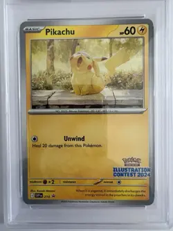 Pokemon TCG Graded card Pikachu - 214 Illustration Contest 2024 Promo PSA 8 - Image 5