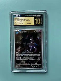 Pokemon Japanese Mewtwo 183/165 2023 Pokemon Card 151 - sv2a AR Holo CGC 10 - Image 1
