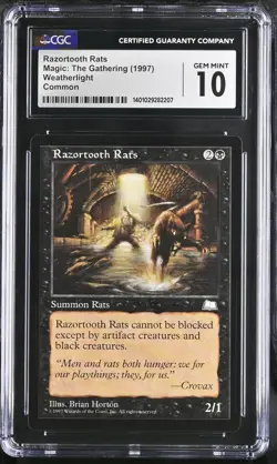 RAZORTOOTH RATS Weatherlight CGC 10 Gem Mint MTG [Nostalgium] - Image 1