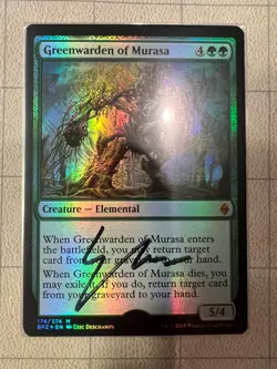 Foil Greenwarden of Murasa BFZ Artist Proof Signed by Eric Deschamps - Image 1