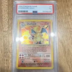 Pokemon Charizard Holo Base Set 4/102 PSA 5 1999 English Rare Flame Card - Image 1