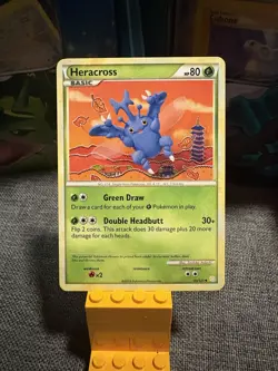 Pokemon TCG Heracross Heartgold Soulsilver 43/123 Regular Uncommon Non Holo - - Image 1