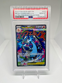 2025 POKEMON ME PHANTASMAL FLAMES UPC PROMO MEGA CHARIZARD X EX #023 PSA 10 - Image 3