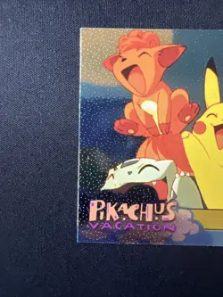 Pokemon Topps Pikachu's Vacation #42 Holo Black Logo Vintage - Image 2