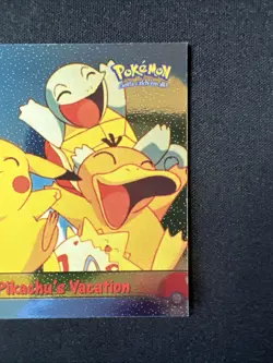 Pokemon Topps Pikachu's Vacation #42 Holo Black Logo Vintage - Image 3